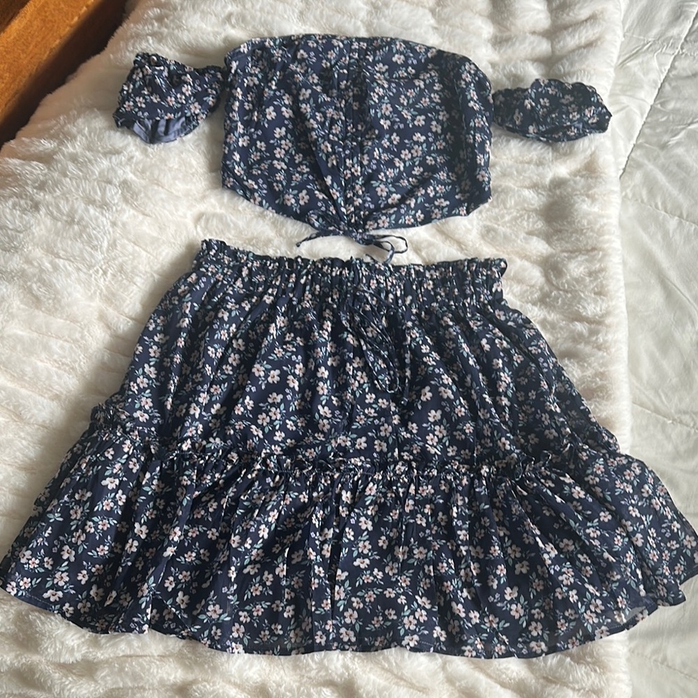 Lovesome Floral Skirt and Top Set